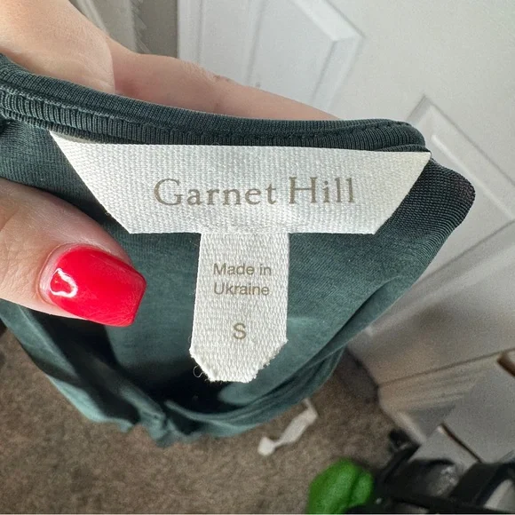 GARNET HILL Aria Cuprio Knit Dress Emerald Green Size Small Pockets Knee‎ Length - Picture 4 of 8